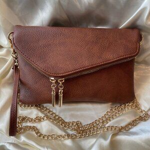 Brown Envelope Clutch/Crossbody Bag